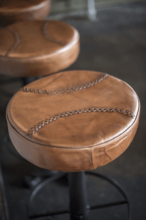 Barstol med lädersits - bekväm