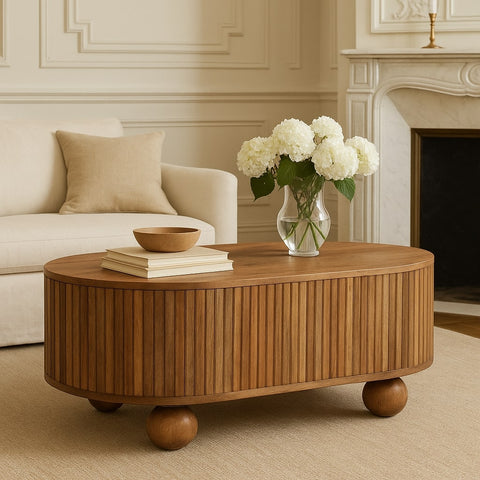 Soffbord med praktisk förvaring under skivan