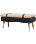 Bekväm Bänk med äkta svart buffelskinn - My Home My Way    