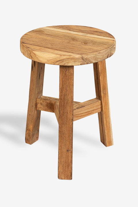 Rund pall av teak