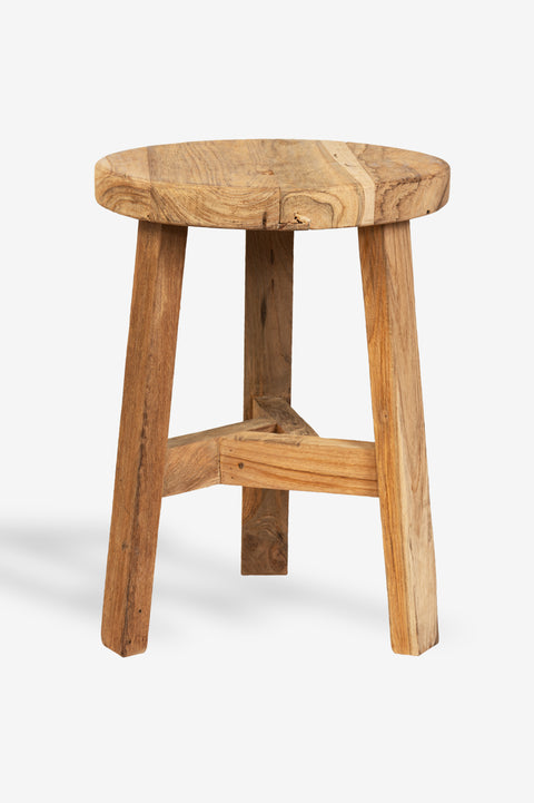 Rund pall av teak