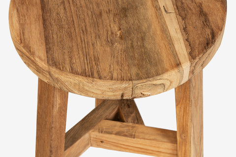 Rund pall av teak