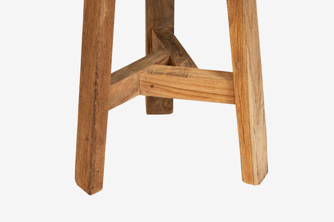 Rund pall av teak
